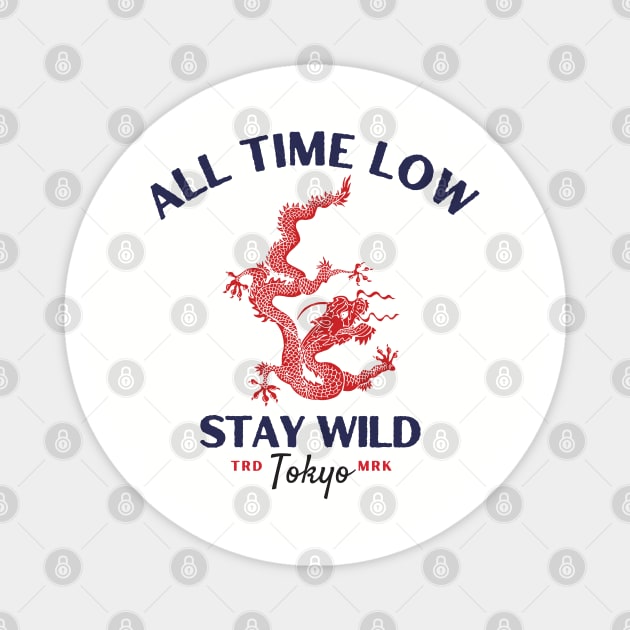 all time low red dragon Magnet by Ollie_kota